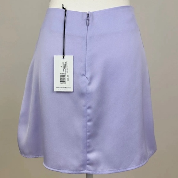 *NWT* WeWoreWhat REVOLVE Mini Slip Skirt Satin Charmeuse Heather Purple - Picture 7 of 11